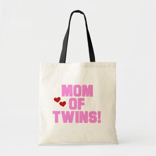 Mom of Twins_Pink Text Tshirts and Gifts Tote Bag