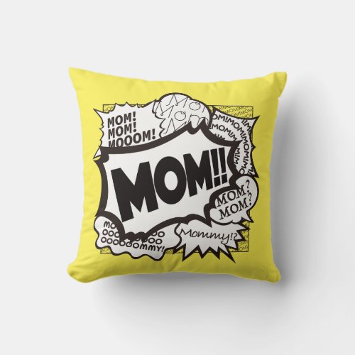 MOM OFF DUTY Throw Pillow Comic Version  Throw Pillow