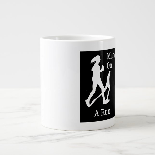 Mom on a run T shirt gift present women Giant Coffee Mug (Front)