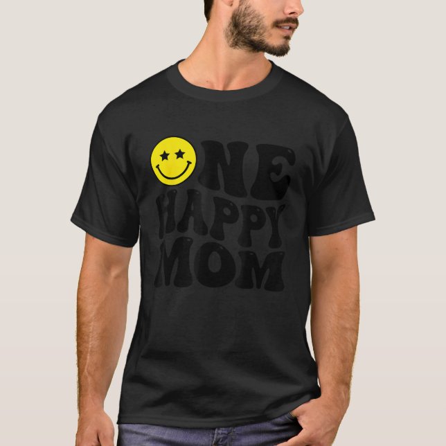 Mom One Happy Dude Dada 1st Birthday Family Matchi T-Shirt (Front)