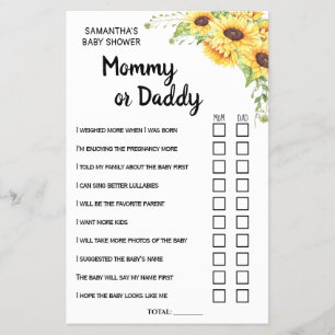 Mom or Dad he said she said bilingual game card Flyer