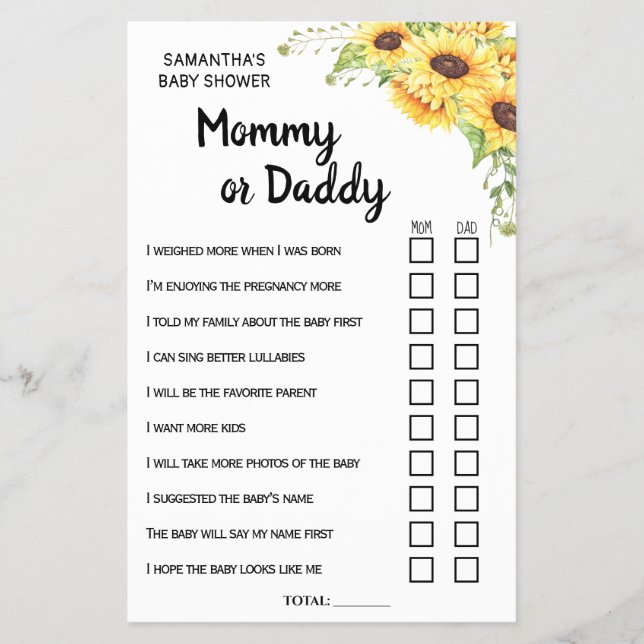 Mom or Dad he said she said bilingual game card Flyer (Front)