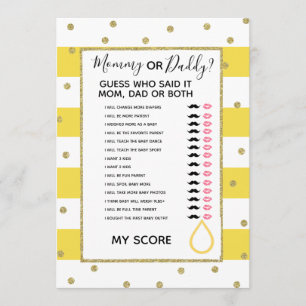mom or dad know bridal baby shower game invitation