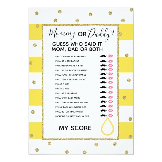 Mom Or Dad Know Bridal Baby Shower Game Invitation Zazzle Com