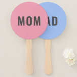 Mom or Dad? | Modern Pink Blue Baby Shower Game Hand Fan<br><div class="desc">Play a fun game of Mom or Dad? with these pastel pink and blue game paddles! Endless fun for baby showers,  christenings or gender reveal parties!</div>
