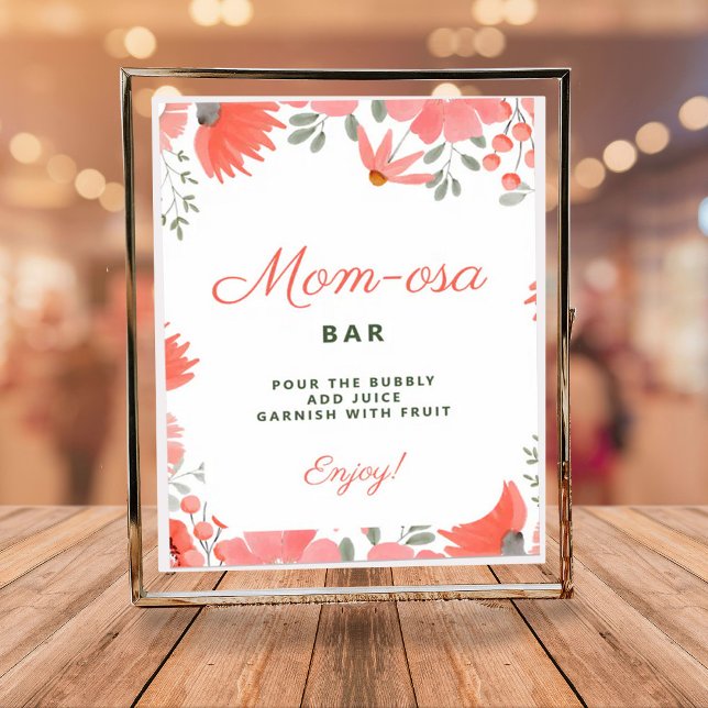 Mom-osa Bar A Little Wildflower Girl Baby Shower Poster (Creator Uploaded)