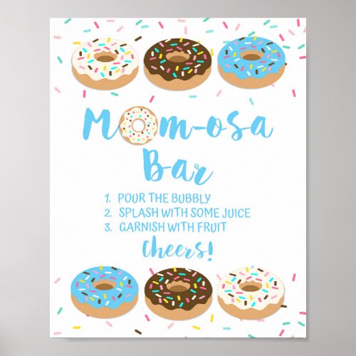 Mom_osa Bar Blue Donut Sprinkle Shower Sign