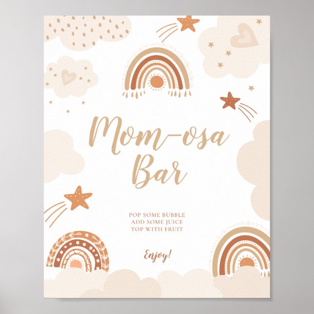 Mom-osa bar Boho Rainbow Sign  (Front)