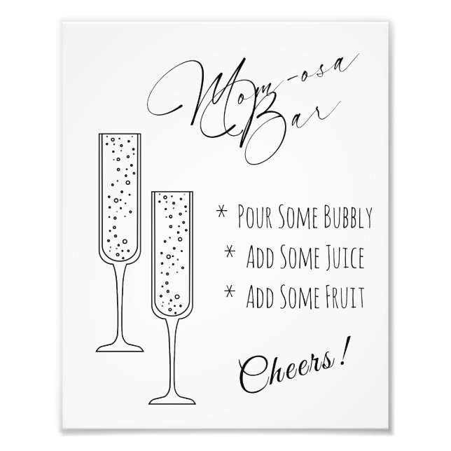 Mom-osa Bar Display Sign (Front)