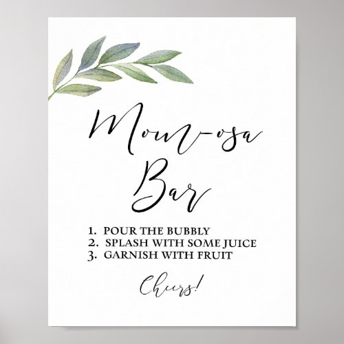 Mom_osa Bar Sign Olive Leaf Greenery Theme 