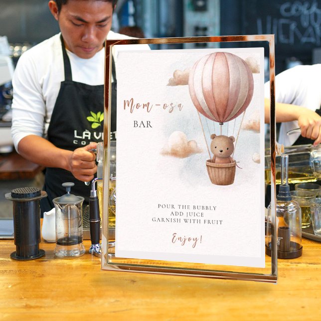 Mom-osa Bear on Balloon Baby Shower  Poster (Creator Uploaded)