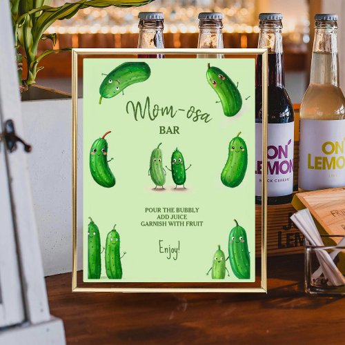 Mom_osa Pickles Cucumber Green Baby Shower Poster