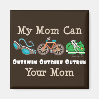 Mom Outswim Outbike Outrun Triathlon Magnet