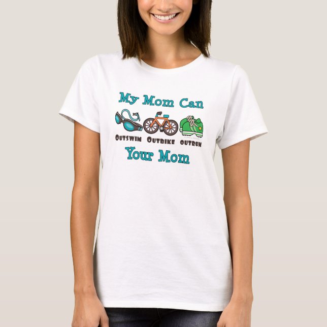 Mom Outswim Outbike Outrun Triathlon Tank Top (Front)