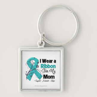 Mom - Ovarian Cancer Ribbon Keychain