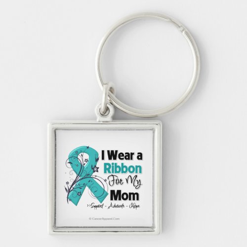 Mom _ Ovarian Cancer Ribbon Keychain