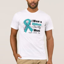 Mom - Ovarian Cancer Ribbon T-Shirt