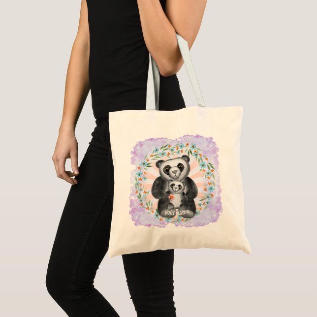 Mom Panda Bear Love custom  Tote Bag (Front (Product))