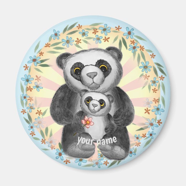 Mom Panda Bear Love  magnet  (Front)