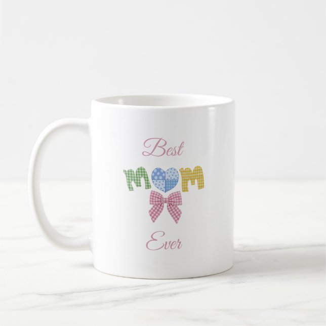 Mom Patchwork Mother's Day Gift Custom Coffee Mug (Left)