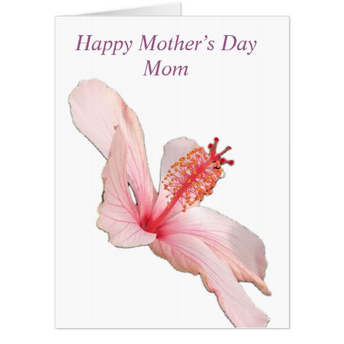 Mom Peach Hibiscus Card