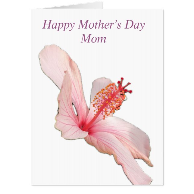 Mom Peach Hibiscus Card (Front)