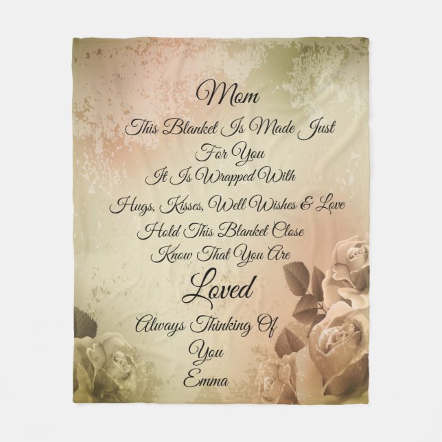 Mom Personalize Fleece Blanket (Front)