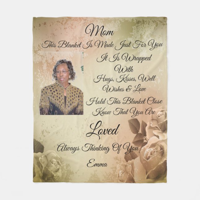 Mom Personalize Fleece Blanket (Front)