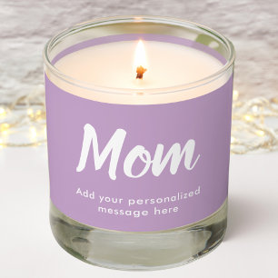 Mom Personalized Message Purple Scented Candle