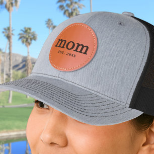 Mom Personalized Mother Leather Patch Hat