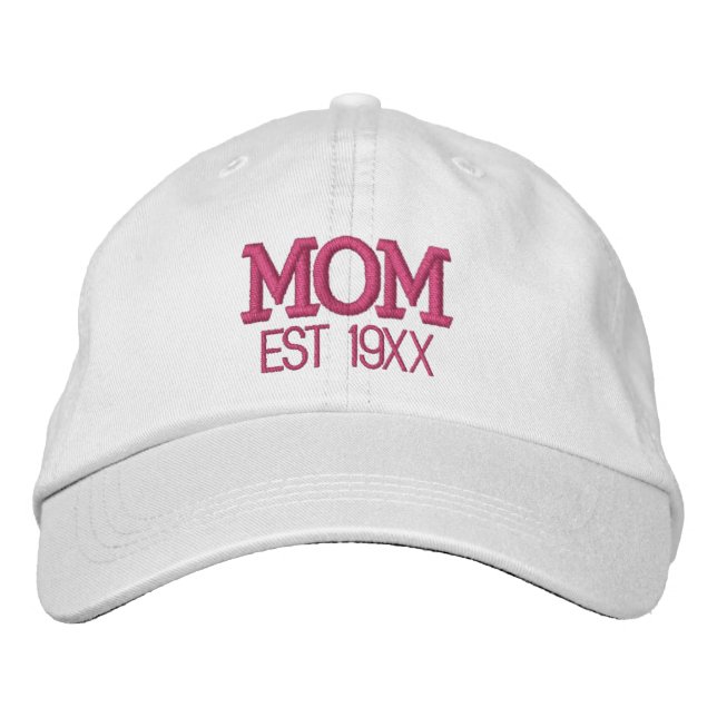 Mom Personalized Mother's Day Gift Custom Text Embroidered Baseball Cap (Front)