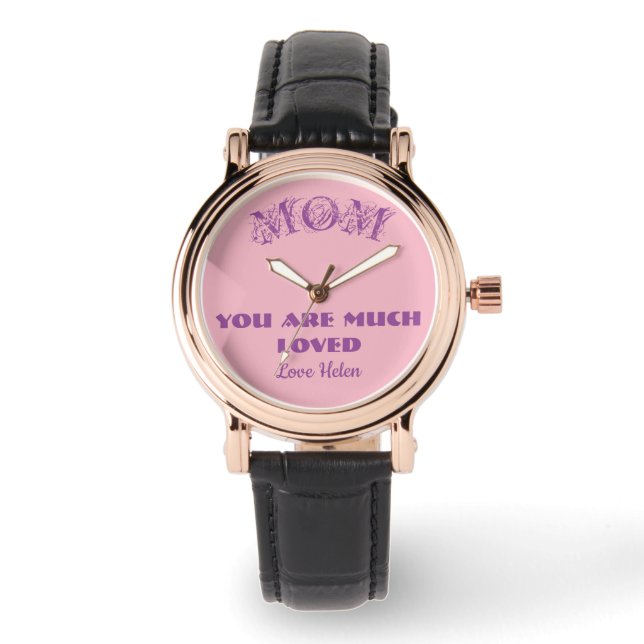 Mom Personalized Name Cute Gift For Mother Watch (Front)