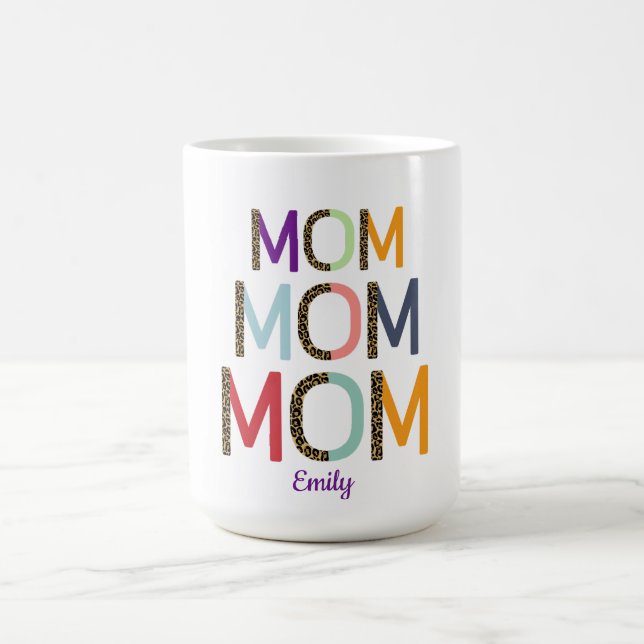 MOM Personalized Name Elegant White  Coffee Mug (Center)