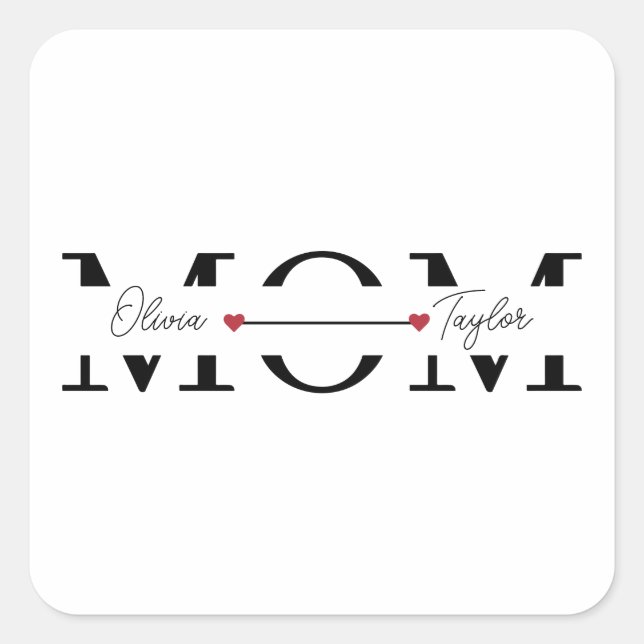 Mom Personalized Name Mother's Day  Square Sticker (Front)