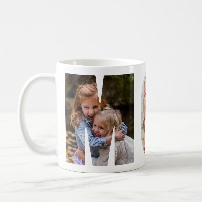 MOM Personalized Three Photo Mug (Left)