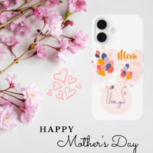 Mom Personalized Watercolor Balloon iPhone 16 Case