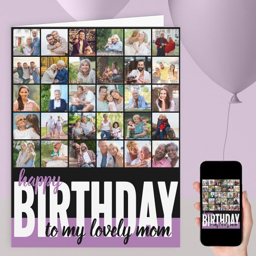 Mom Photo Collage 31 Pictures Happy Birthday Card