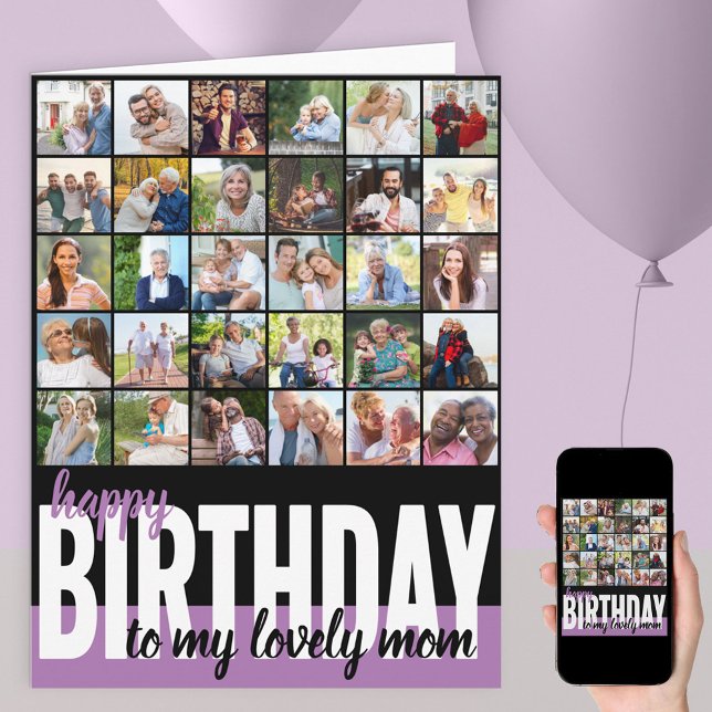 Mom Photo Collage 31 Pictures Happy Birthday Card (Creator Uploaded)