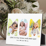 MOM Photo Collage 3 Letter Cutout Personalized Plaque<br><div class="desc">Create a unique photo collage for your mom. Upload 3 of your favorite photos, customize the message and add your name(s). The wording currently reads "love to you today and every day [name(s)]" and you can edit this as you wish. The cutout template ensures your pictures will display as the...</div>