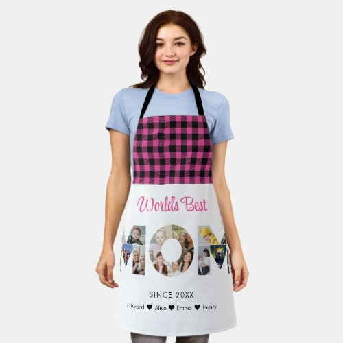 Mom Photo Collage Cutout Mothers Day Birthday Apron