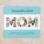 Mom Photo Collage Cutout Mother's Day Birthday Fleece Blanket<br><div class="desc">Celebrate the special moments with your mother with this Mom Photo Collage design. This customizable design is perfect for creating a personalized and heartfelt gift for Mother's Day and Birthday celebration. Craft a beautiful collage with the word MOM, featuring cherished moments, creating a visual journey of the precious memories you've...</div>