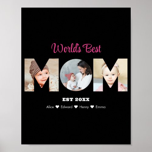 Mom Photo Collage Cutout Mothers Day Birthday 