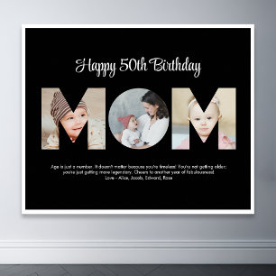 Mom Photo Collage Cutout Mother's Day Birthday Poster