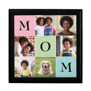 Mom Photo Collage Elegant Keepsake Mother's Day Gift Box