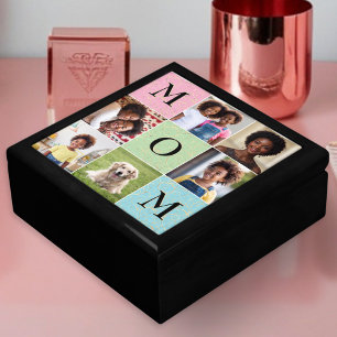 Mom Photo Collage Elegant Keepsake Mother's Day Gift Box