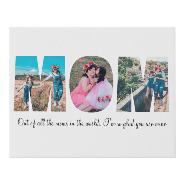 Mom Photo Collage Faux Wrapped Canvas (Front)