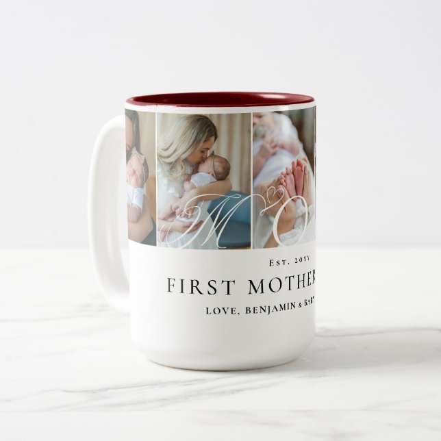 Mom Photo Collage First Mother's Day Keepsake Gift Two-Tone Coffee Mug |  Zazzle