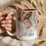 Mom Photo Collage First Mother's Day Keepsake Gift Two-Tone Coffee Mug<br><div class="desc">Celebrate Mom with this meaningful First mother’s Day photo collage two-tone coffee mug, designed to beautifully showcase three cherished memories in a modern and heartfelt way. Featuring a clean, minimal collage layout with space for three photos, this design keeps the focus on your most special moments while maintaining a refined...</div>