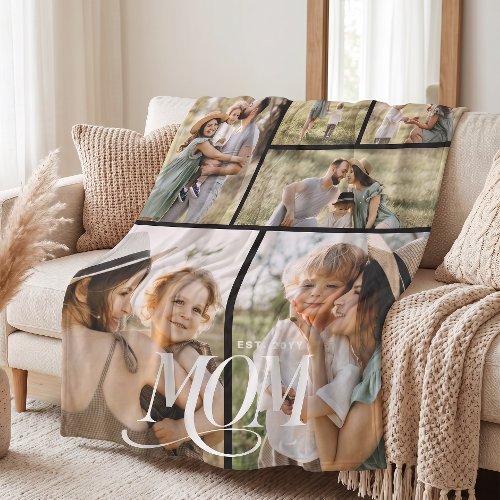 Mom Photo Collage Fleece Blanket