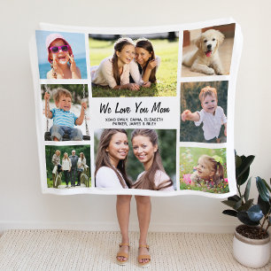 Mom Photo Collage Fleece Blanket